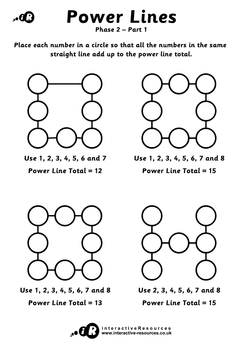 Power Lines Worksheets